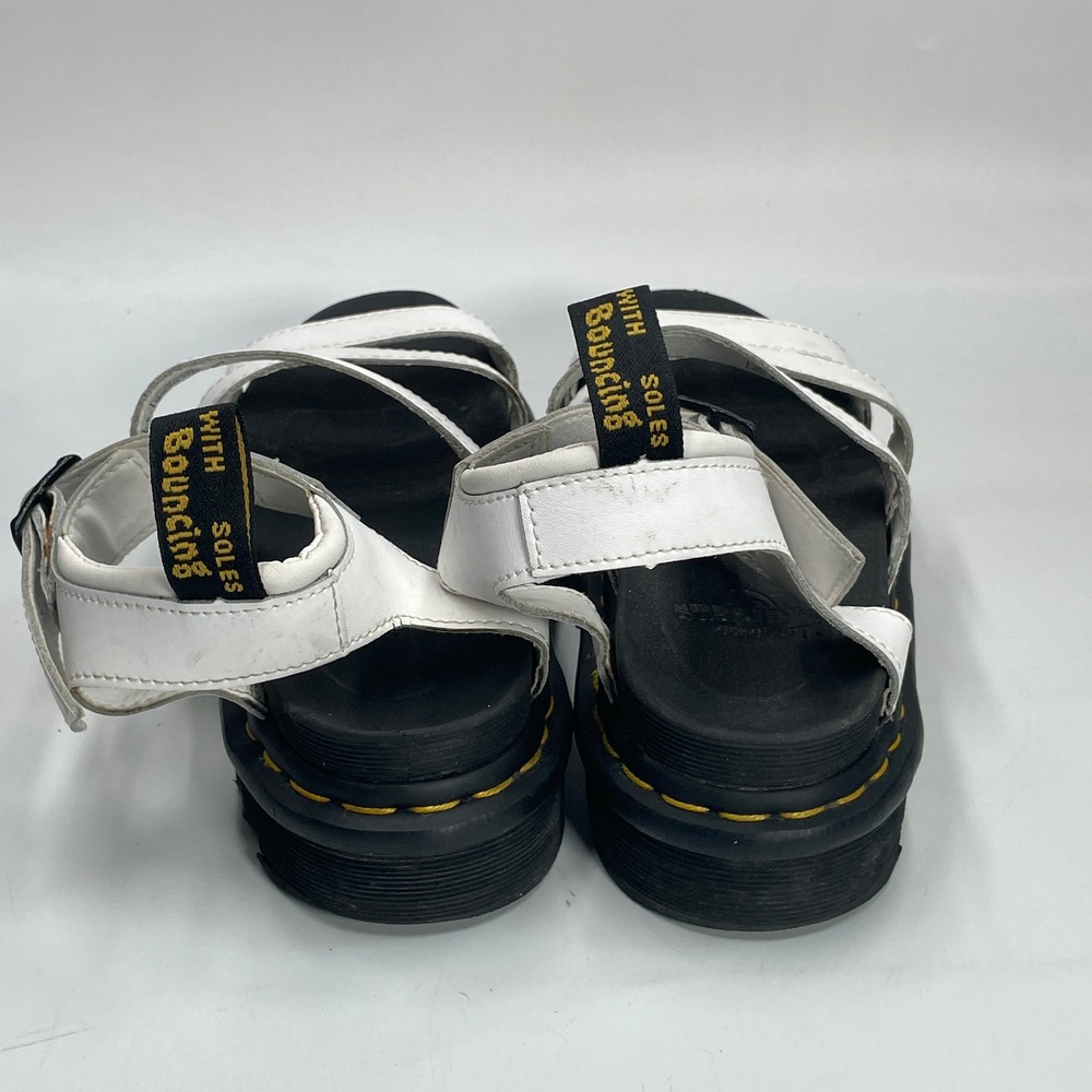 Dr. Martens Women's 6 Blaire White Platform Sandals Hydro Leather AW004 GV01W - Picture 4 of 7